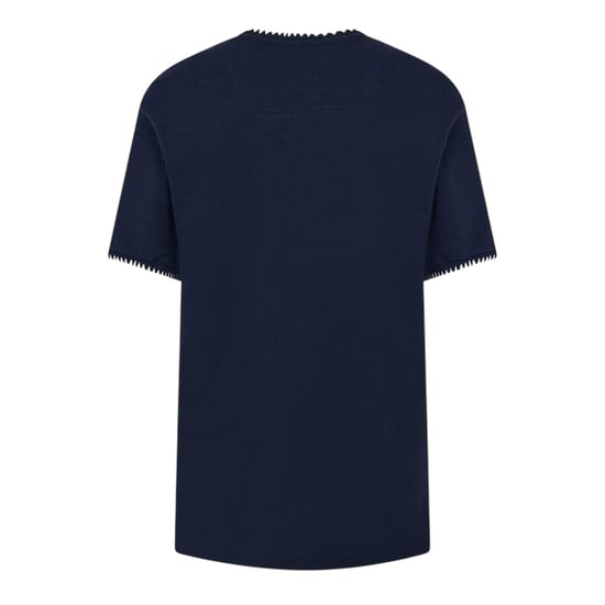 Threadbare Gebreid T-shirt voor heren van Perth (Marine/Ecru) - Image 2