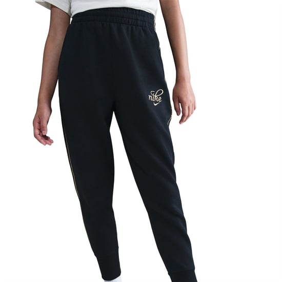 Girls Nike G Nsw Clb Flc O Jn99 in Black/Metallic - Image 1