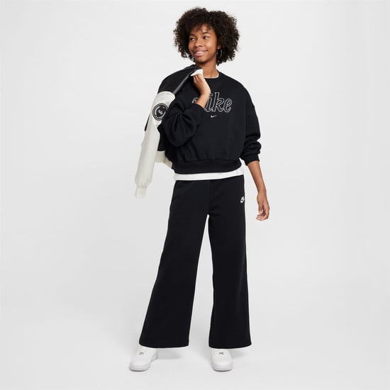 Girls Nike G Nsw Clb Flc W Jn99 in Black/Black/Whi - Image 6