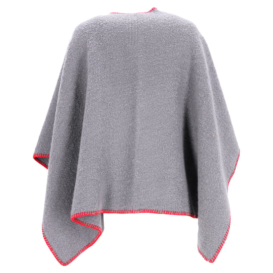 Rick Owens poncho met sierstiksels in grijze wol - Image 3