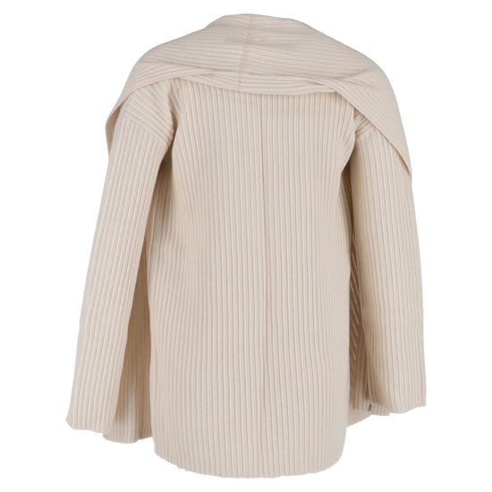 Theory ribgebreid open vest in crèmekleurige wol - Image 3