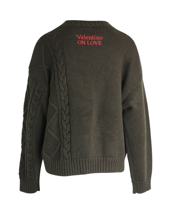 Valentino I Breathe Your Love-tröja i grön ull - Image 3