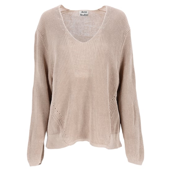 Acne Studios gebreide trui met ronde hals in bruin linnen - Image 1