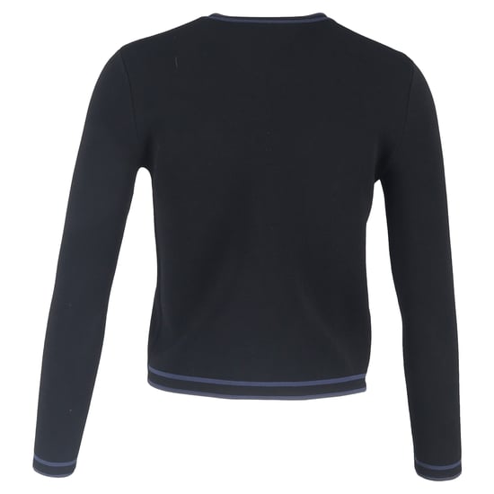 Tory Burch Kendra Button-Down-kofta med logotyp i svart ull - Image 3