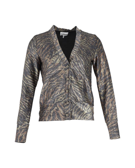 Ganni Lurex Jerseykofta i djurmönster i polyester - Image 1