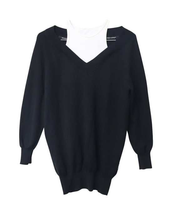 Alexander Wang Layered Sweater Dress i svart merinoull - Image 4