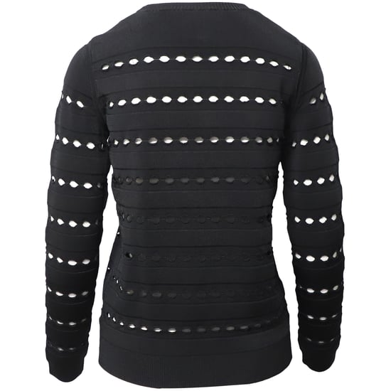 Herve Leger Stretchstickad Bandagetröja i Svart Rayon - Image 2