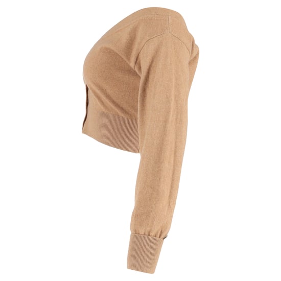 Alexander Wang cropped cardigan met doorschijnend schouderstuk in bruine wol - Image 2
