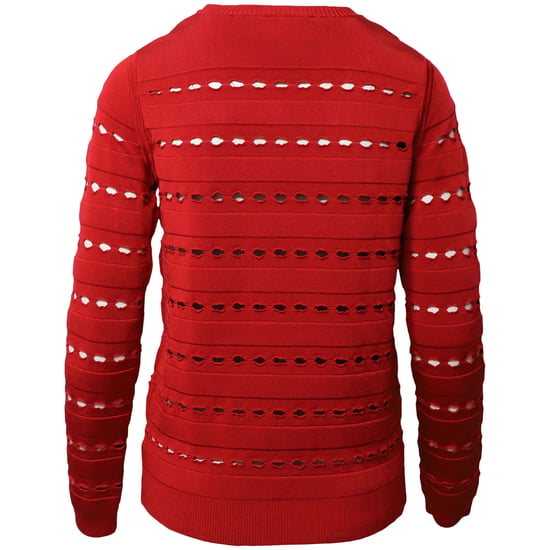 Herve Leger Stretch-Knit Bandage Pullover in Rode Rayon - Image 3