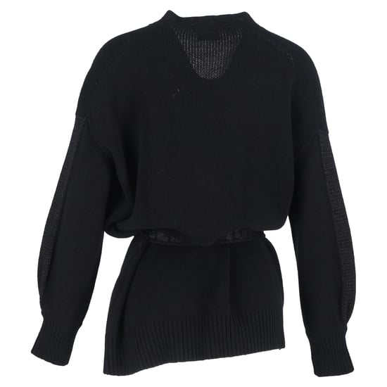 Moncler Robe Cardigan i svart ull med logotypkant - Image 3
