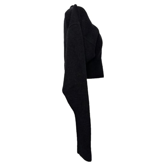 Rick Owens Batwing Klaus Zip Cardigan in zwarte alpacawol - Image 2