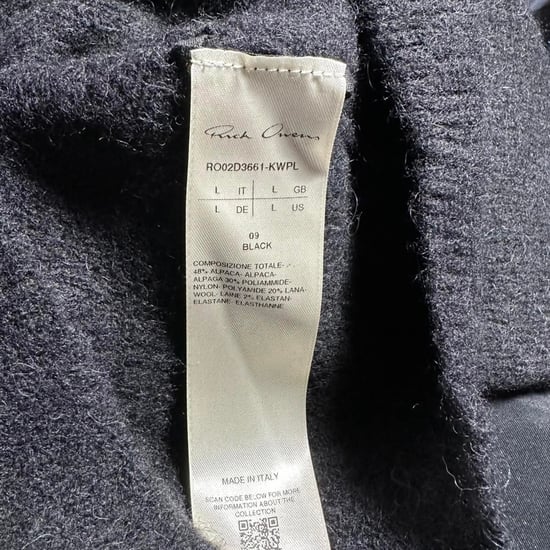 Rick Owens Batwing Klaus Zip Cardigan in zwarte alpacawol - Image 5