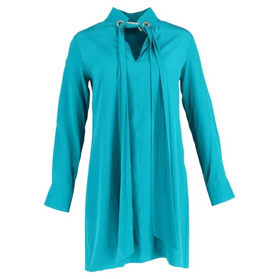 Chloé blouse met strik in de hals in turquoise zijde - Image 1