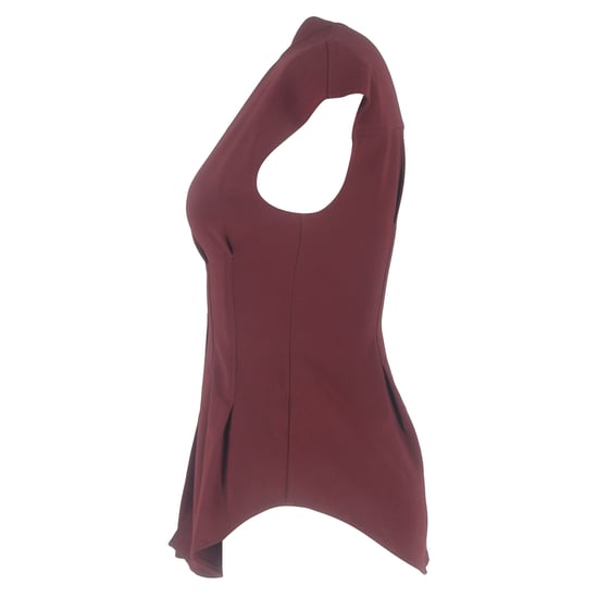Theory Blus med spetsad midja i vinröd polyester - Image 2