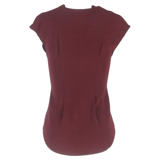 Theory Blus med spetsad midja i vinröd polyester - Image 3