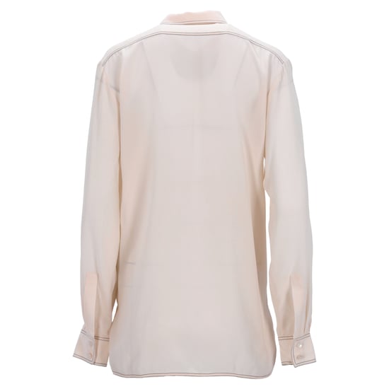 Stella McCartney overhemd met lange mouwen en twee zakken in licht perzikkleurige crêpe satijn. - Image 3