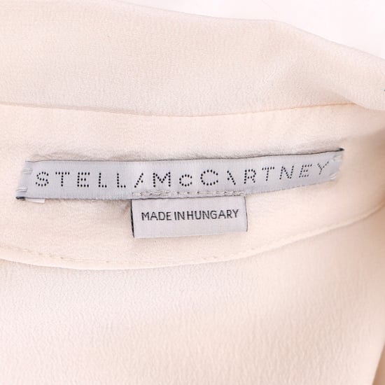Stella McCartney overhemd met lange mouwen en twee zakken in licht perzikkleurige crêpe satijn. - Image 4