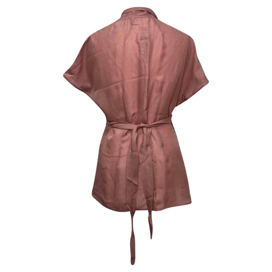 Rick Owens gedrapeerde wafelgebreide wikkelblouse in roze viscose - Image 3