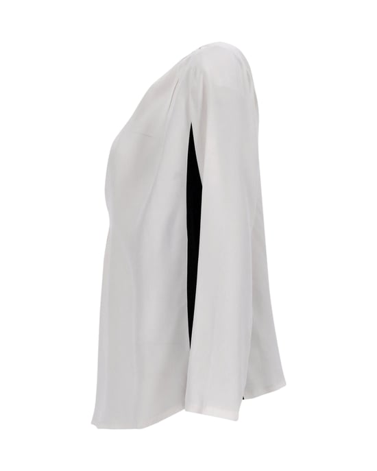 Sandro V-Neck Blouse in Grey Silk - Image 2