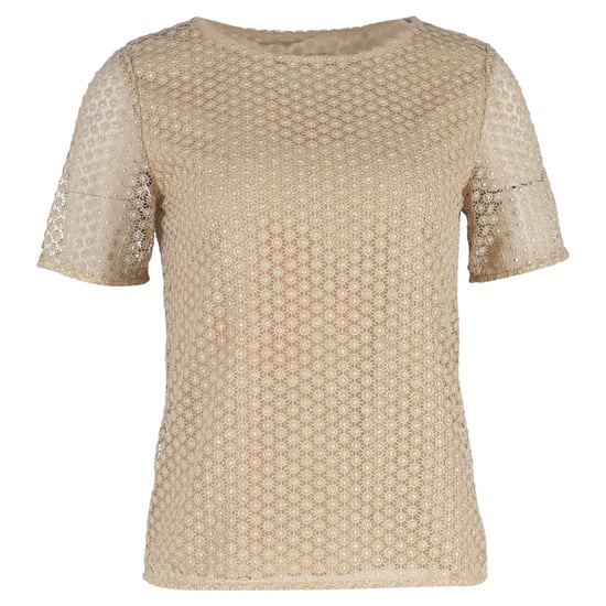 Diane Von Furstenberg Brylee kanten blouse met korte mouwen in goudkleurig polyester - Image 1