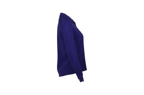 Chloe blouse met knoopsluiting in paarse zijde - Image 3