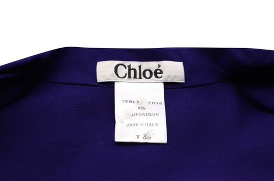 Chloe blouse met knoopsluiting in paarse zijde - Image 4
