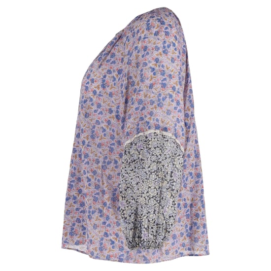 Maje Bleus Cisso Kontrastblus i flerfärgad blommigt tryckt ekologisk bomull - Image 2