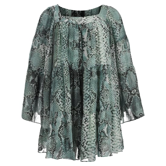 Pierre Balmain blouse van chiffon met slangenprint in groene zijde - Image 1