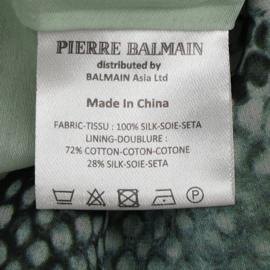 Pierre Balmain blouse van chiffon met slangenprint in groene zijde - Image 5