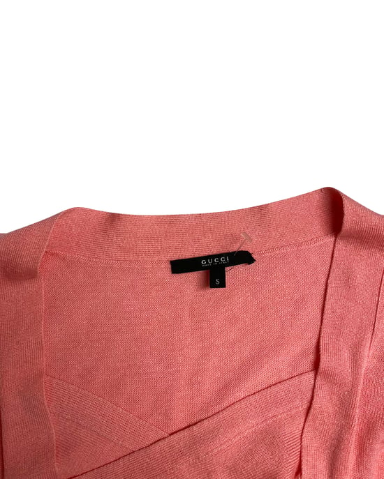 Gucci Stickad Blus i Rosa Virgin Wool - Image 2