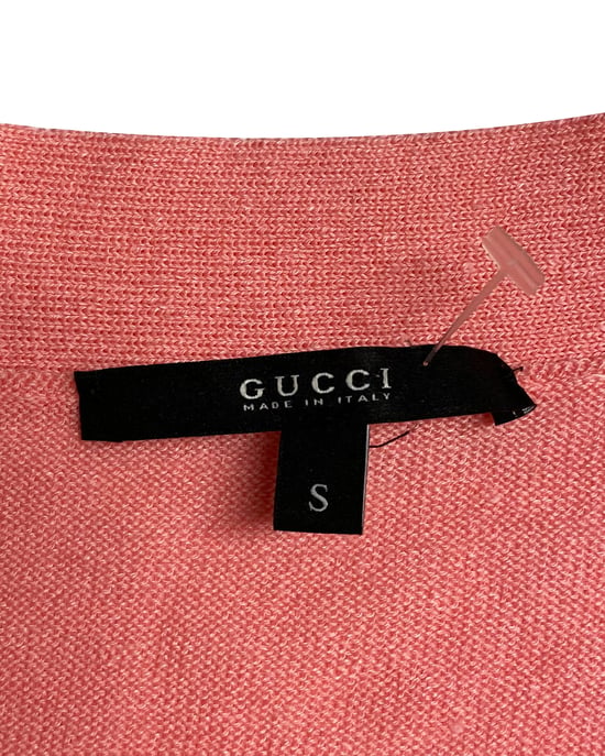 Gucci Stickad Blus i Rosa Virgin Wool - Image 5
