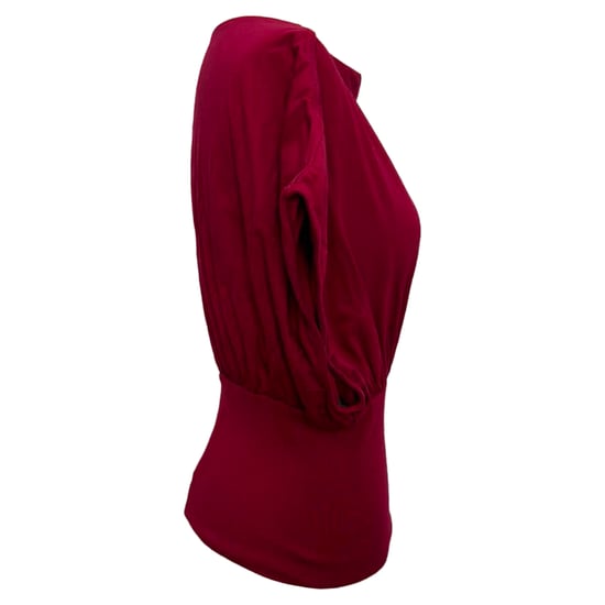 Rick Owens blouse met boothals en korte mouwen in roze katoen - Image 2