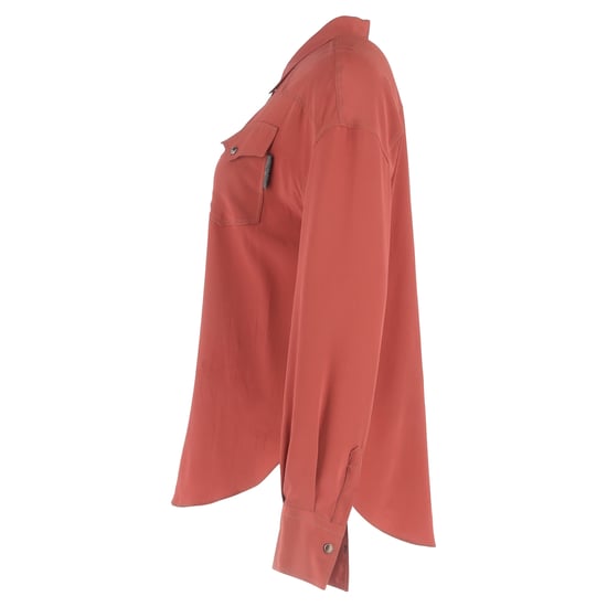 Brunello Cucinelli Crepe de Chine skjorta i rött siden - Image 2