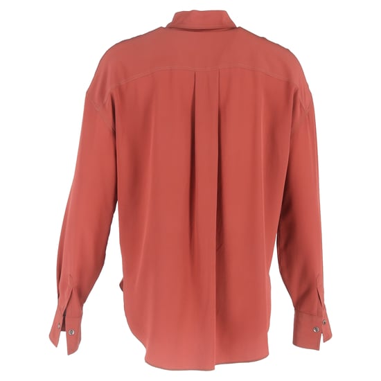 Brunello Cucinelli Crepe de Chine skjorta i rött siden - Image 3