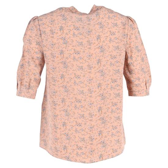 Celine Mönstrad Crepeblus med Rosett i Persikosilke - Image 3