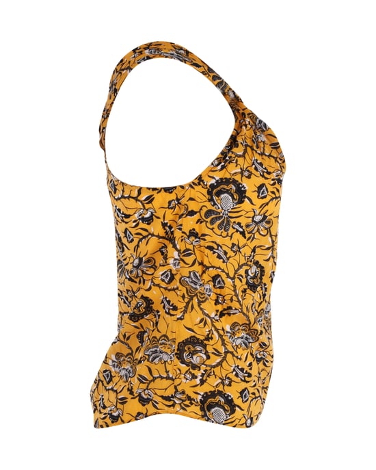 Isabel Marant haltertop met bloemenprint in geel katoen - Image 2