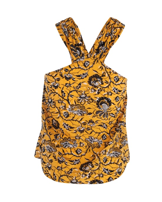 Isabel Marant haltertop met bloemenprint in geel katoen - Image 3