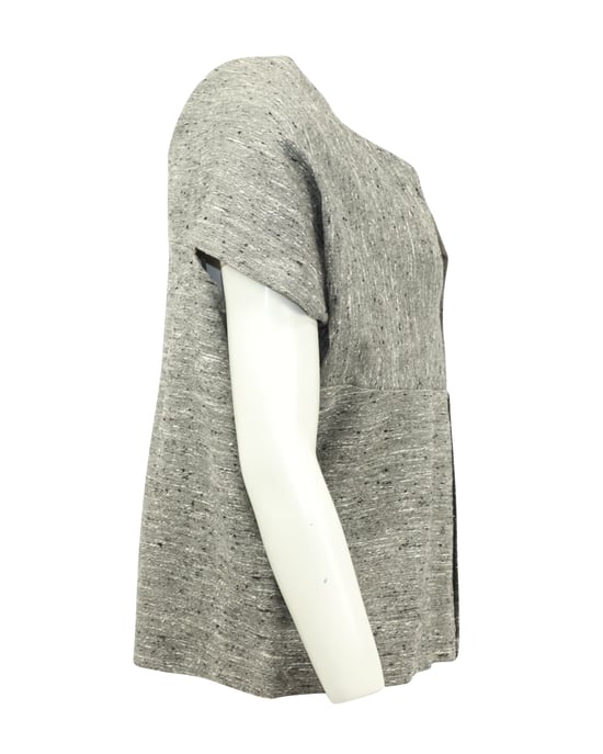 Chloe korte cape top in grijze wol - Image 3