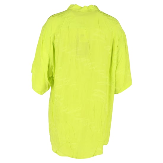 Balenciaga Handwritten Minimal Shirt in Neon Green Viscose - Image 3