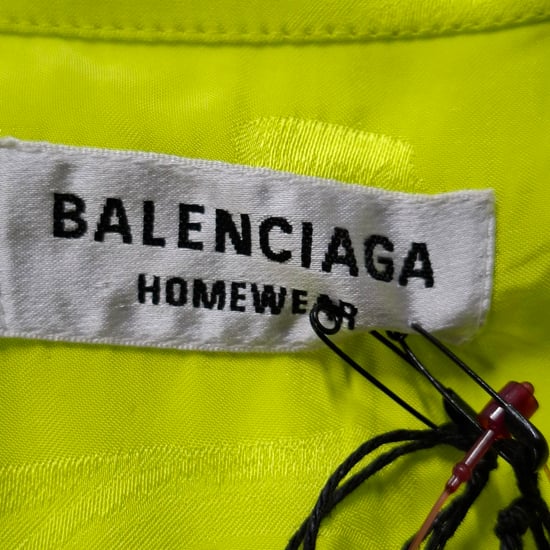Balenciaga Handwritten Minimal Shirt in Neon Green Viscose - Image 4