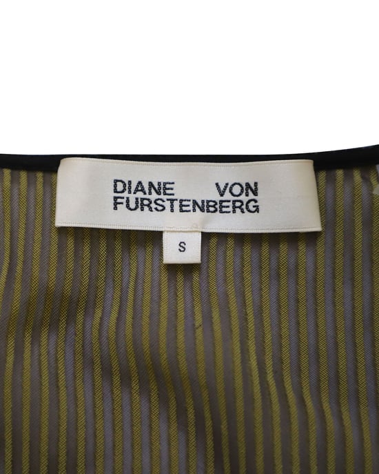 Diane Von Furstenberg wikkelblouse in goud en zwart viscose - Image 5