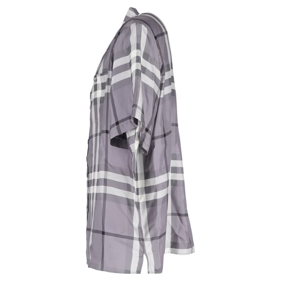 Burberry Bethnal Check Shirt in Grey Silk - Image 2