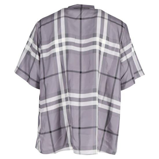Burberry Bethnal Check Shirt in Grey Silk - Image 3