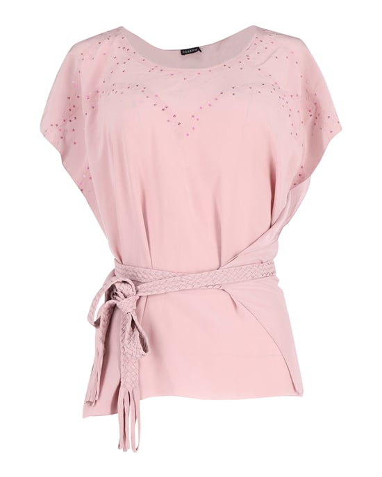 Joseph paljettbesatt topp i rosa siden - Image 1