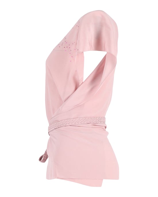 Joseph paljettbesatt topp i rosa siden - Image 2