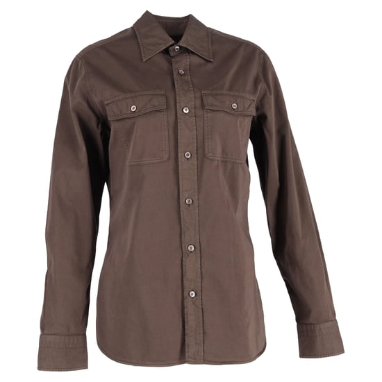 Tom Ford Twill Shirt in Brown Cotton - Image 1