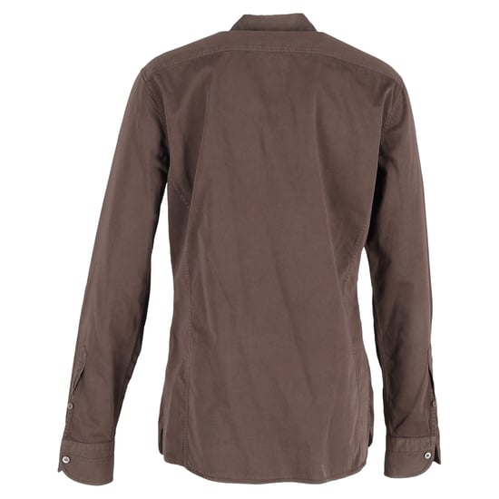 Tom Ford Twill Shirt in Brown Cotton - Image 3