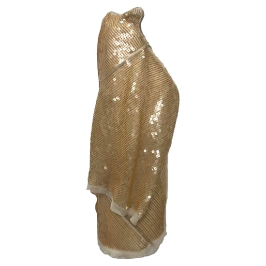 Rick Owens blouse met colkraag en pailletten in beige zijde - Image 2