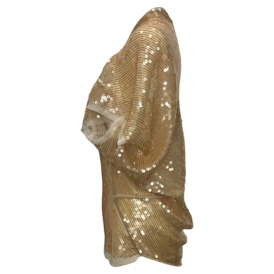 Rick Owens blouse met colkraag en pailletten in beige zijde - Image 4