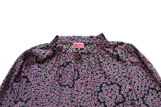 Kate Spade blommig blus med bondeärmar i lila siden - Image 6